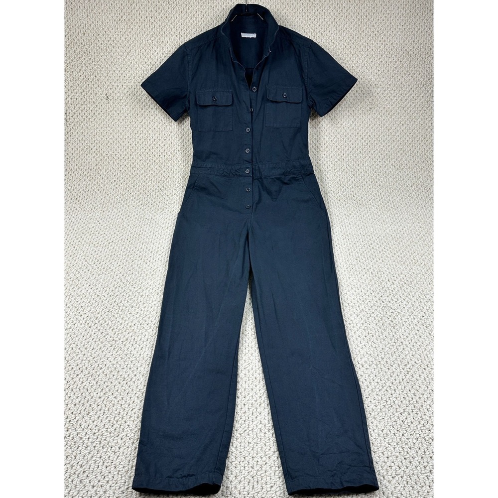 Outerknown Jumpsuit Womens S Navy Organic Cotton Linen Blend S.E.A. Coveralls